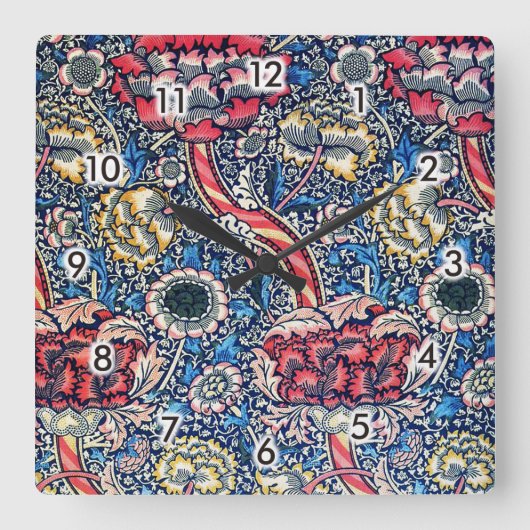 Wandle, William Morris Quadratische Wanduhr (Vorderseite)