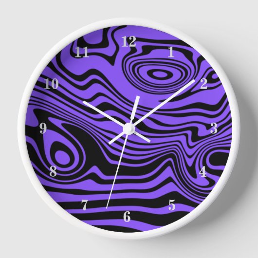 Wandleuchte mit Abstrakten Waves Uhr (Vorderseite)