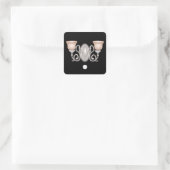 Wandleuchte mit Glitch-Möbeln Quadratischer Aufkleber (Tasche)