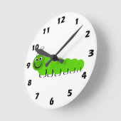 Wandleuchte mit grüner Raupe Runde Wanduhr (Winkel)