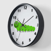 Wandleuchte mit grüner Raupe Uhr (Winkel)