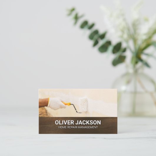 Wandmaler | Holzrahmen Visitenkarte (Stehend Vorderseite)