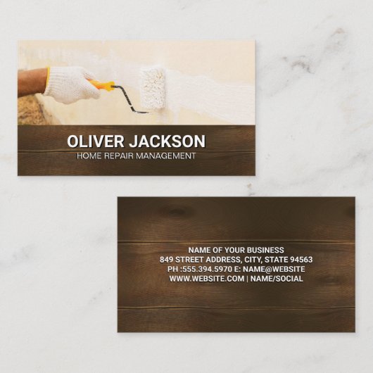 Wandmaler | Holzrahmen Visitenkarte (Vorne/Hinten)