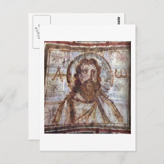 Wandmalerei aus dem Katakomb von Commodilla. Postkarte (Vorne/Hinten)