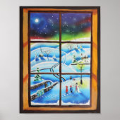 Wandmalerei im Winterfenster Poster (Vorne)