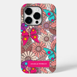 Wandmalerei Kritzelkunst Schmetterlinge und Blumen Case-Mate iPhone 14 Pro Hülle