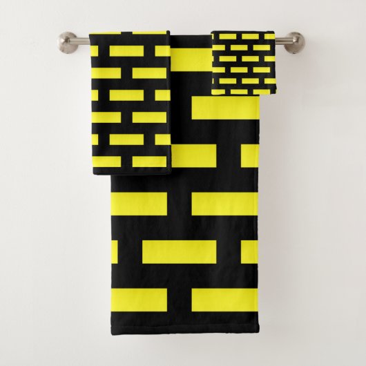 Wandmuster Schwarz und Gelb Badhandtuch Set (Insitu)