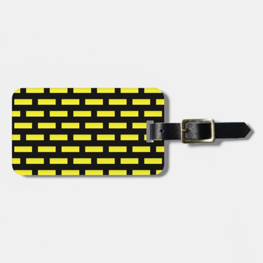 Wandmuster Schwarz und Gelb Gepäckanhänger (Vorderseite horizontal)