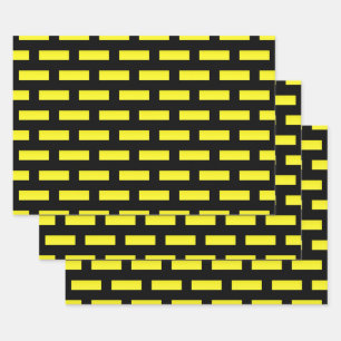 Wandmuster Schwarz und Gelb Geschenkpapier Set