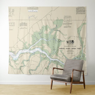Wando River Upper Part Nautical Chart 11526 Wandteppich