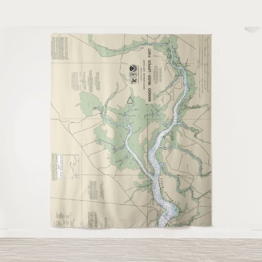 Wando River Upper Part Nautical Chart 11526 Wandteppich (Vorderseite)