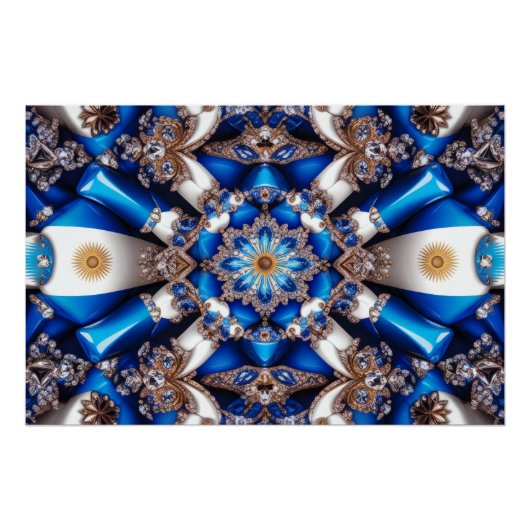 Wandplakat mit argentinischem Farbdesign Poster (Vorderseite)