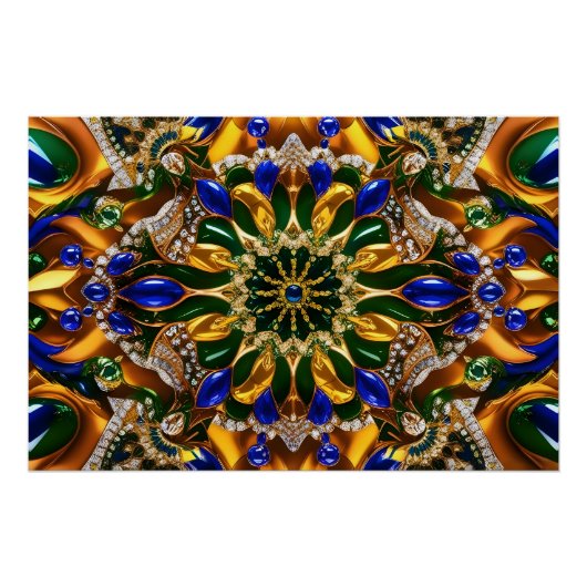 Wandplakat mit brasilianischem Farbdesign Poster (Vorderseite)