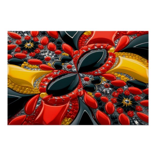 Wandplakat mit deutschem Farbdesign Poster (Vorderseite)