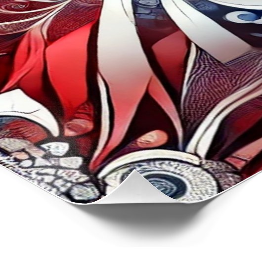 Wandplakat mit französischem Farbdesign Poster (Ecke)