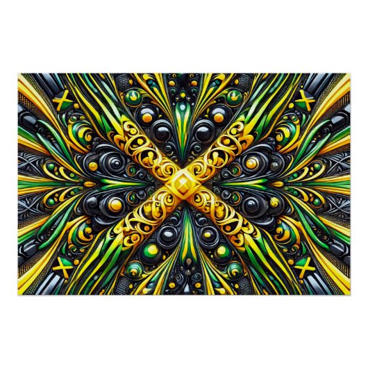 Wandplakat mit jamaikanischem Farbdesign Poster (Vorderseite)