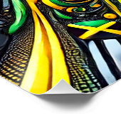 Wandplakat mit jamaikanischem Farbdesign Poster (Ecke)