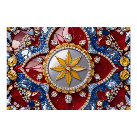 Wandplakat mit kolumbianischem Farbdesign Poster (Vorderseite)