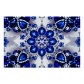 Wandplakat mit weißem blauem Farbdesign Poster (Vorderseite)