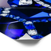 Wandplakat mit weißem blauem Farbdesign Poster (Ecke)