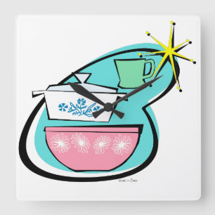 Wandsperre für atomare Kochgeschirr Quadratische Wanduhr