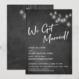 Wandtafel Edison Lichter Modern Wir sind verheirat Einladung