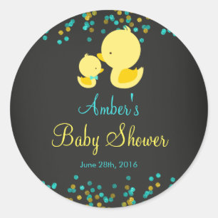 Wandtafel-Gummiente-Baby-Shower-Aufkleber Runder Aufkleber