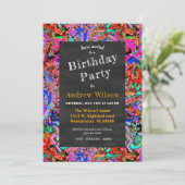 Wandtafel im Street-Stil mit Goldkrone Einladung (Stehend Vorderseite)