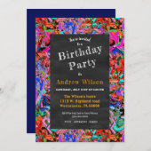 Wandtafel im Street-Stil mit Goldkrone Einladung (Vorne/Hinten)