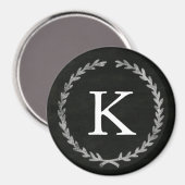 Wandtafel-Kranz-Monogramm-Magnet Magnet (Vorderseite/Rückseite)