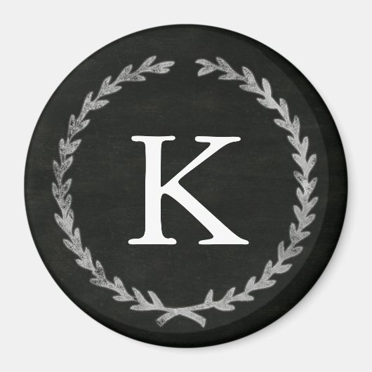 Wandtafel-Kranz-Monogramm-Magnet Magnet (Vorne)