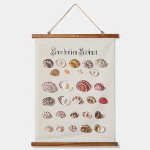 Wandtapestry Antique Seashells Illustrationen Wandteppich Mit Holzrahmen