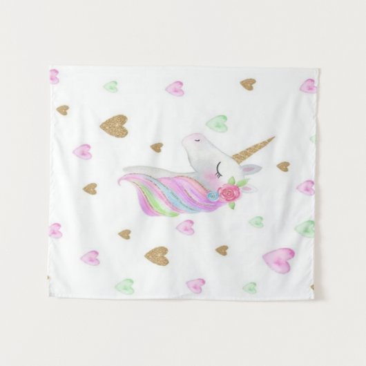 Wandtapestry Einhorn Wandteppich (Vorderseite (Horizontal))