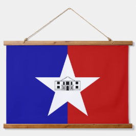 Wandtapestry mit der Flagge von San Antonio, USA. Wandteppich Mit Holzrahmen