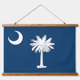 Wandtapestry mit der Flagge von South Carolina, US Wandteppich Mit Holzrahmen