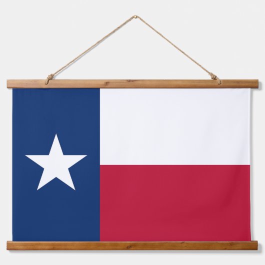 Wandtapestry mit der Flagge von Texas Staat, USA. Wandteppich Mit Holzrahmen (Vorne)