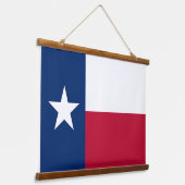 Wandtapestry mit der Flagge von Texas Staat, USA. Wandteppich Mit Holzrahmen (Gewinkelt)
