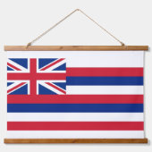 Wandtapeten mit Fahne aus Hawaii, USA. Wandteppich Mit Holzrahmen (Vorne)