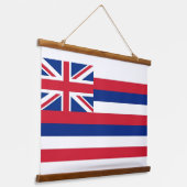 Wandtapeten mit Fahne aus Hawaii, USA. Wandteppich Mit Holzrahmen (Gewinkelt)