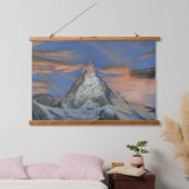 Wandteppich - "Das Matterhorn bei Sonnenuntergang" Mit Holzrahmen (Schlafzimmer)