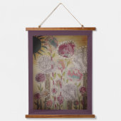 Wandteppich - Fantastische Blumen Mit Holzrahmen (Vorderseite)
