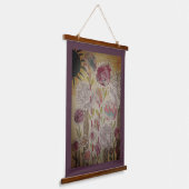 Wandteppich - Fantastische Blumen Mit Holzrahmen (Gewinkelt)