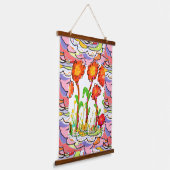 Wandteppich - Florale Art Deco Mit Holzrahmen (Gewinkelt)