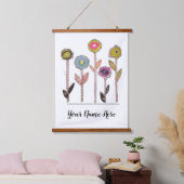 Wandteppich - Fünf einfache Blumen Mit Holzrahmen (Schlafzimmer)