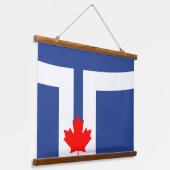 Wandteppich mit Flagge von Toronto, Kanada Holzrahmen (Gewinkelt)