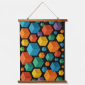 Wandteppich mit Holzabschluss Cubes galore Holzrahmen (Vorderseite 2)
