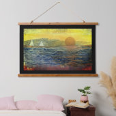 Wandteppich - Segelboote am Horizont Mit Holzrahmen (Schlafzimmer)