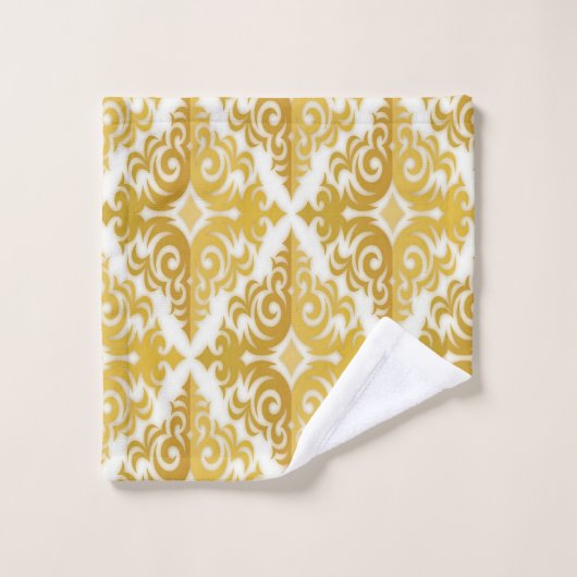 Wandteppiche aus Gold und Weiß Badhandtuch Set (Waschlappen)