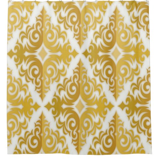 Wandteppiche aus Gold und Weiß Duschvorhang (Vorderseite)