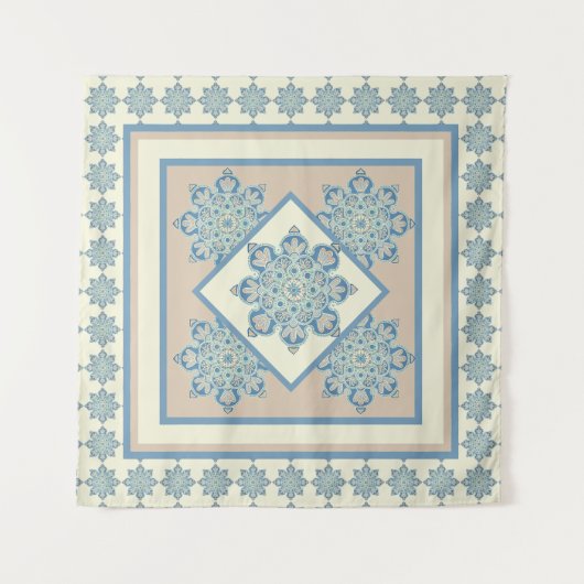 Wandteppiche, hellblau und creme wandteppich (Vorderseite (Horizontal))